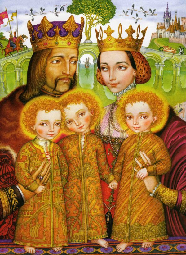 "Українськi казки" (Е.Штанко) - семья, люди, живопись, сказки, дети - оригинал