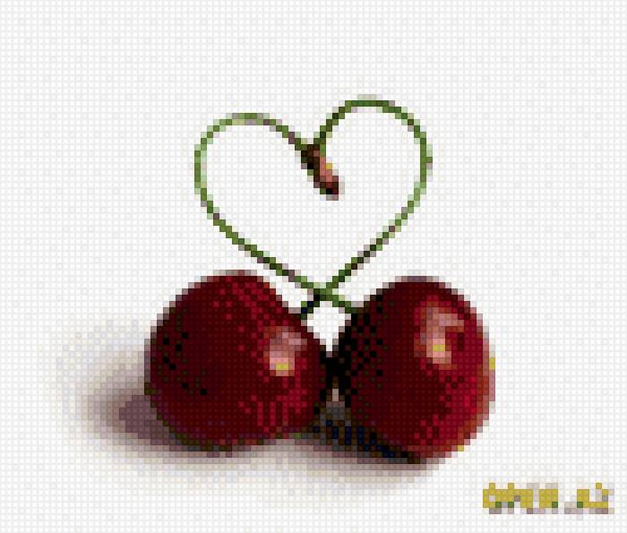 вишня на салфетку - вишня, салфетка - предпросмотр