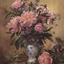 Схема вышивки «ваза с пионами»