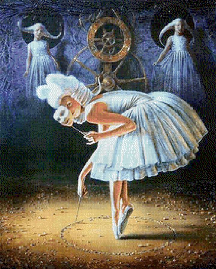 Ночное представление - танец, живопись, картины, люди, ночь, куклы, сюрреализм, балет - предпросмотр