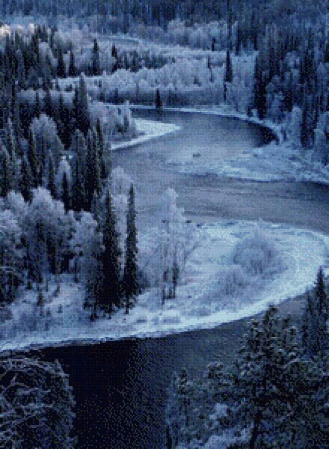 №518473 - зима, река, пейзаж - предпросмотр