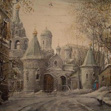 Оригинал схемы вышивки «зима церковь» (№518776)