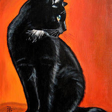 Оригинал схемы вышивки «Черный кот» (№519029)