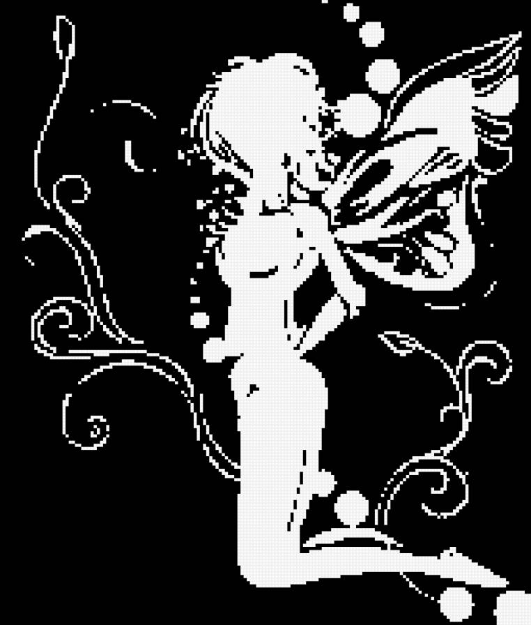 Фея - монохром, фея - предпросмотр