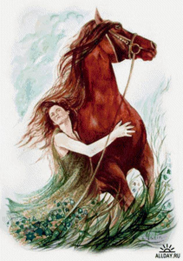 Девушка и конь - кони, животные, девушка, лошади - предпросмотр