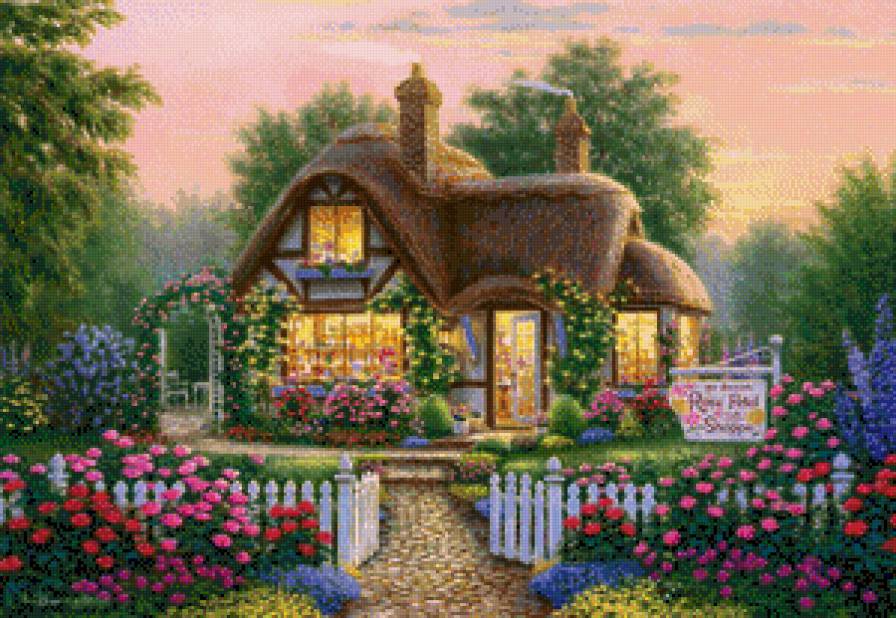 худ.Андрис Орпинас Сказочные домики - картины, пейзаж, картина - предпросмотр