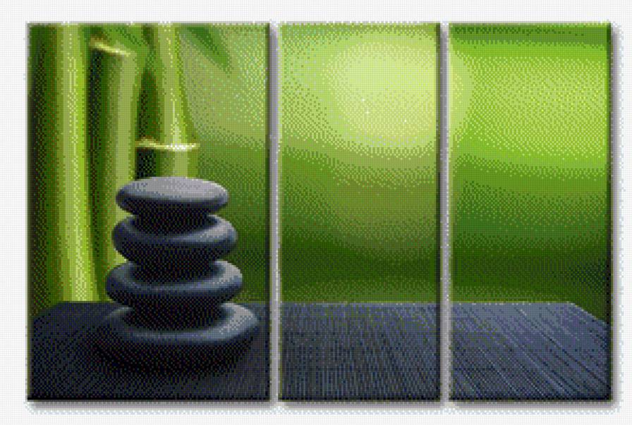 фен шуй триптих камни успокоения - картины, триптих, картина - предпросмотр