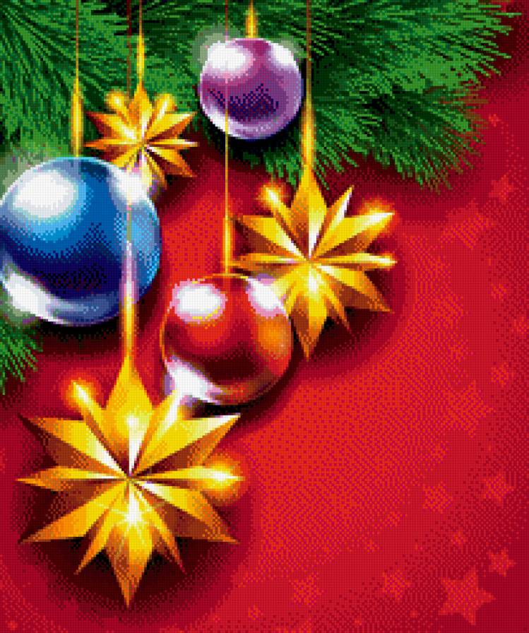 создаем  новогоднее настроение - звезда, елка, игрушки - предпросмотр