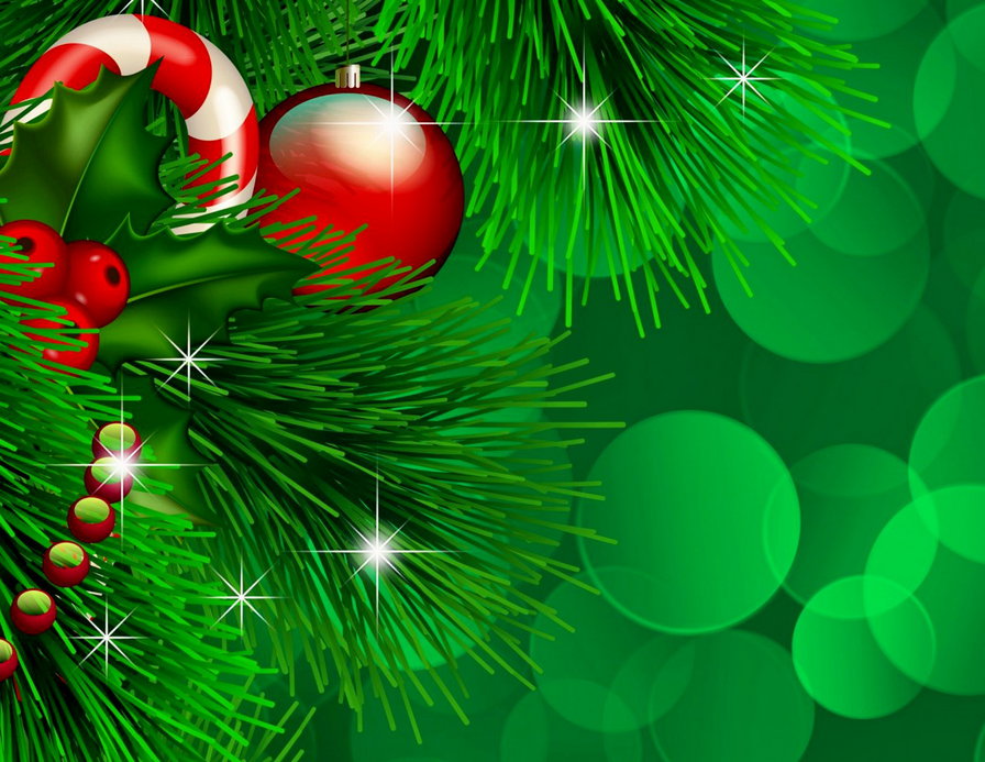 создаем  новогоднее настроение - гирлянда, игрушки, елка, остролист, конфета, ягоды - оригинал