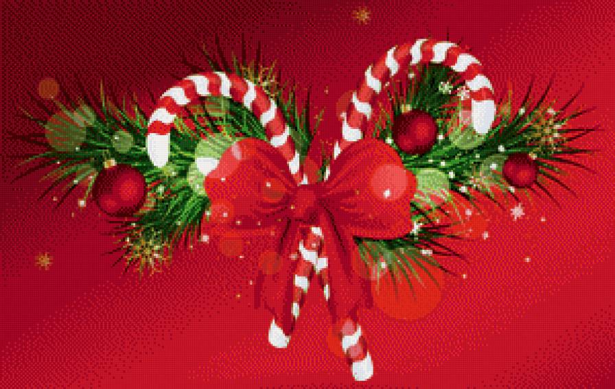 создаем  новогоднее настроение - снежинка, игрушки, елка, бант, конфета - предпросмотр