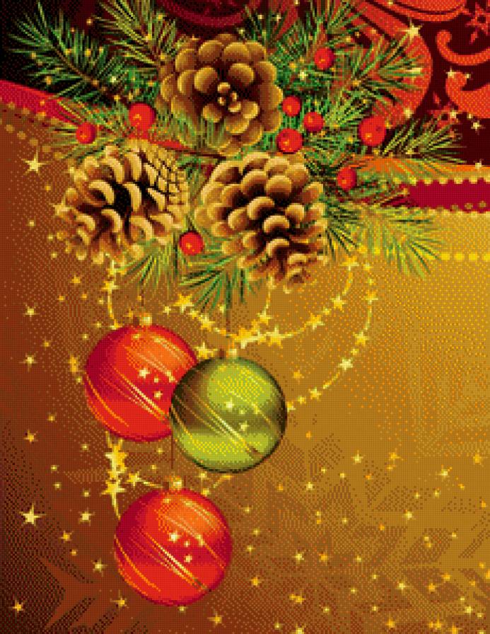 создаем  новогоднее настроение - игрушки, елка, гирлянда, панно, снежинка, шишка - предпросмотр