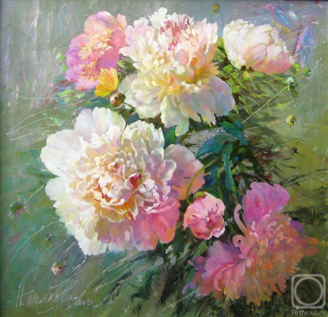 Piony-Natalia Szelkowa - ziwopis, cwety - оригинал