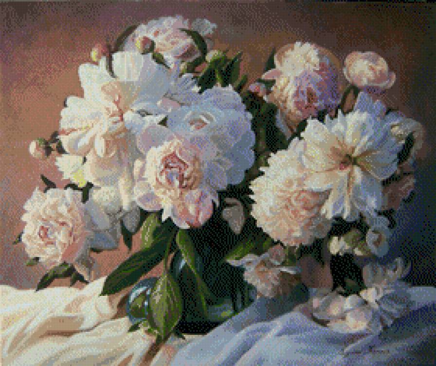 Piony-Zbigniew Kopania - ziwopis, cwety - предпросмотр