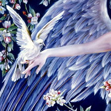 Оригинал схемы вышивки «ангел и голубь часть 1» (№520154)