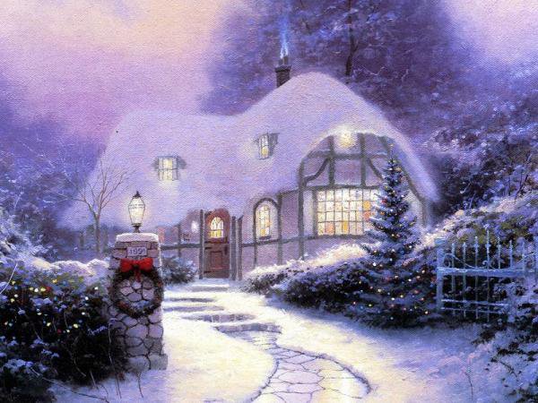 рождество - новый год., свечи, елка, рождество, снег, окно - оригинал