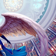 Схема вышивки «ангел в библиотеке часть 2»
