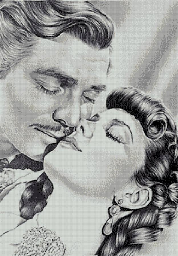 Это любовь... - монохром, любовь, романтика, люди, кино, пара, поцелуй - предпросмотр