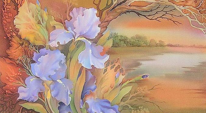 Ирисы (живопись) - цветы, живопись, картины, ирисы - оригинал