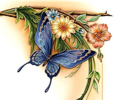 бабочка и цветок - оригинал