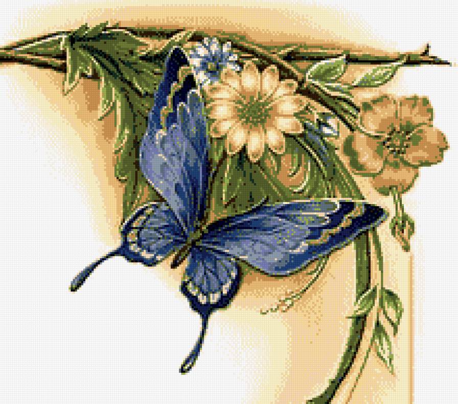 бабочка и цветок - предпросмотр