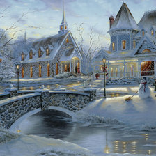 Схема вышивки «зимний пейзаж»