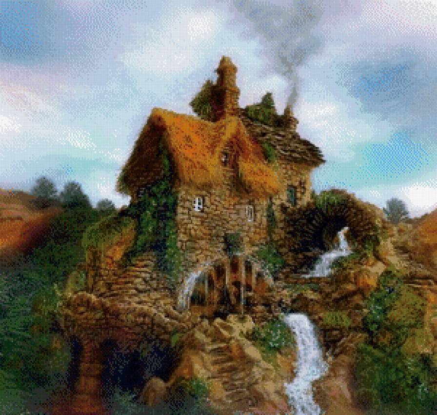 Мельница - пейзаж - предпросмотр