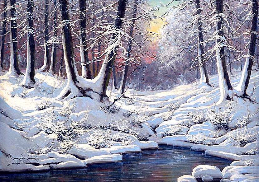 Лес в снегу - лес, снег, природа, зима, пейзаж - оригинал