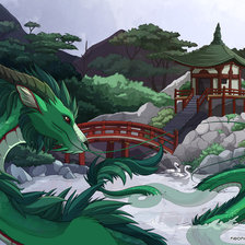 Китайская пагода с драконом