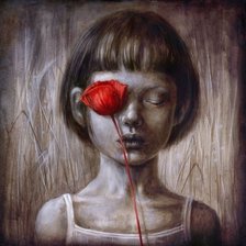 девочка с цветком