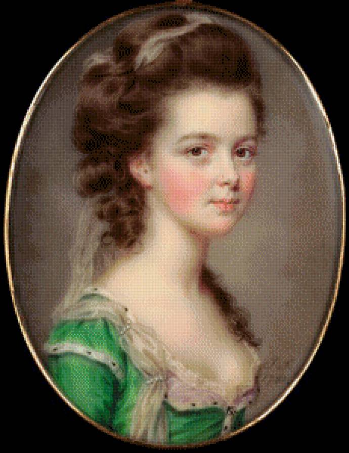 Девушка в зеленом - живопись, портреты, девушки - предпросмотр