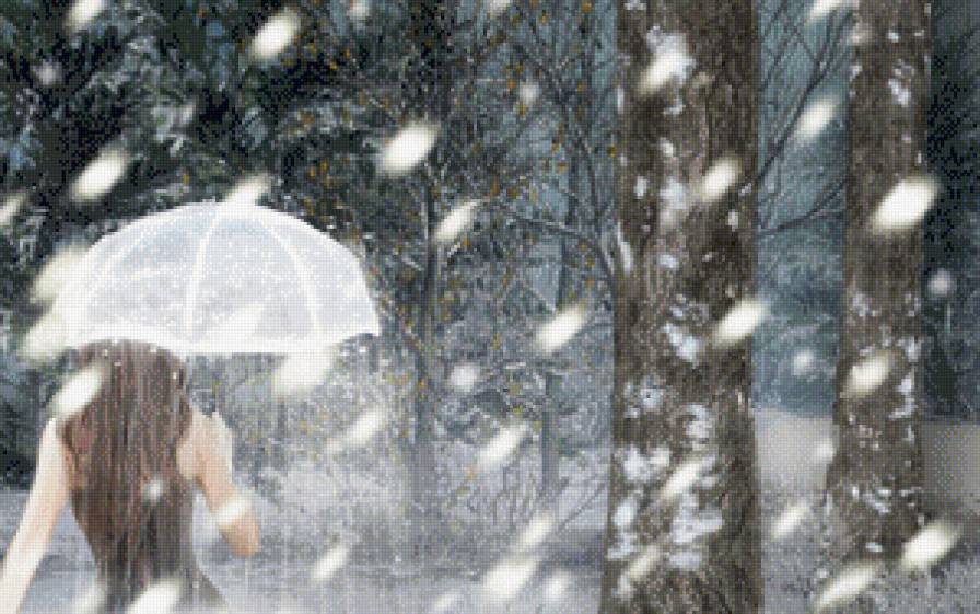 Девушка-вьюга ч. 2 верх - лес, девушка, зима, фентези, снег - предпросмотр