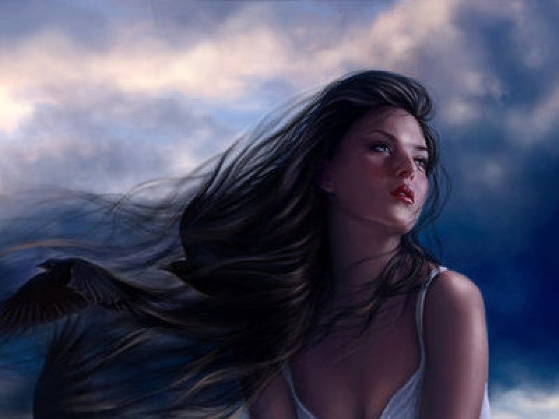 "Наедине с собой" часть 2 верх - девушка, рисунок, скалы - оригинал