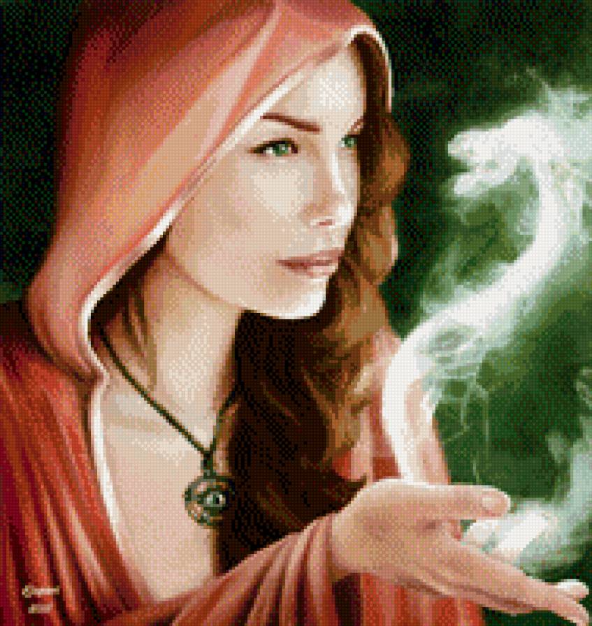 Девушка с драконом - девушка, фэнтэзи, магия, дракон - предпросмотр