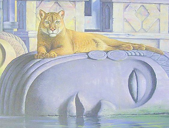 Страж сокровищ - животные, львы, большие кошки - оригинал