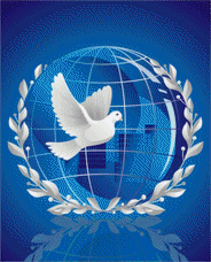 Голубь мира 1 - мир, земной шар, голубь, глобус - предпросмотр