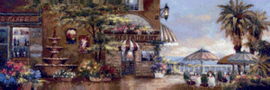 Ресторанчик на набережной. - городской пейзаж, кафе, набережная, ресторанчики - предпросмотр