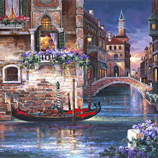 Схема вышивки «Венеция в цветах.»