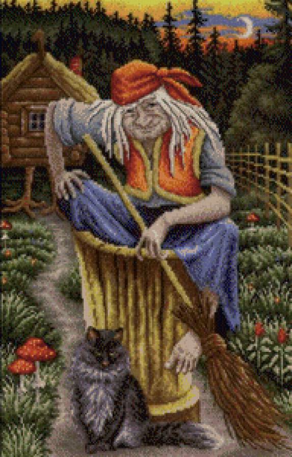 баба яга 2 - баба яга, сказка, метла, ступа, кот, мультик, избушка - предпросмотр