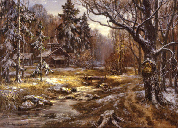 церковь - чащоба, осень, лес, храм, церковь - оригинал