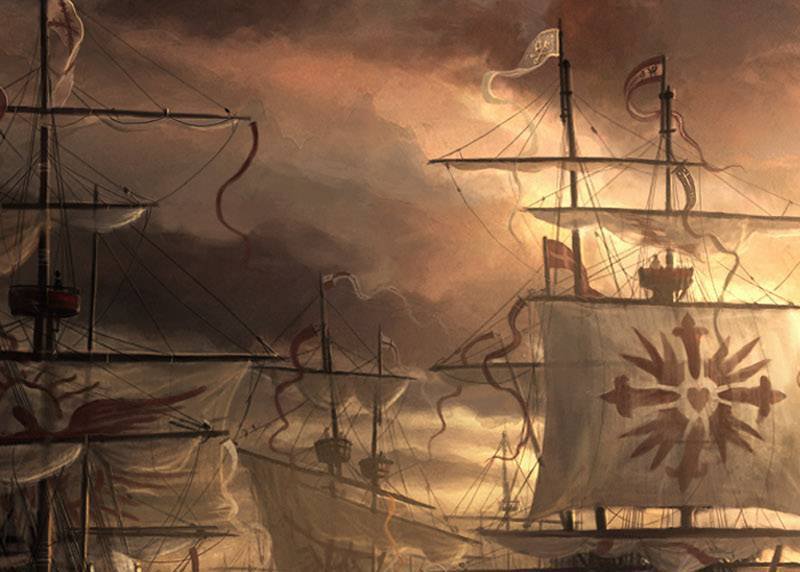 "Морской бой" часть 1 верх - корабли, море - оригинал