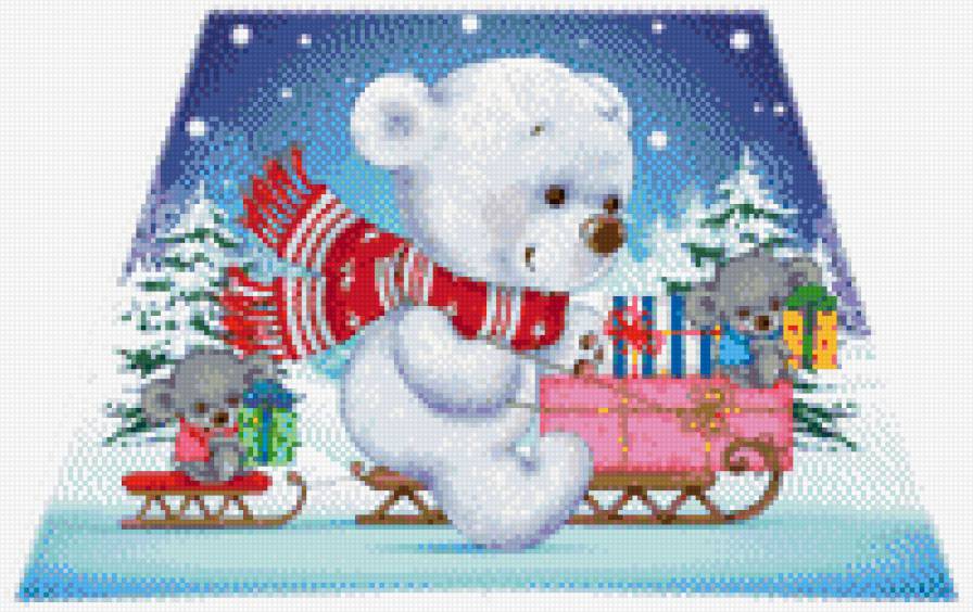 мишка новогодний - мишка, животные, новый год - предпросмотр