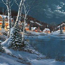 Городок на берегу озера