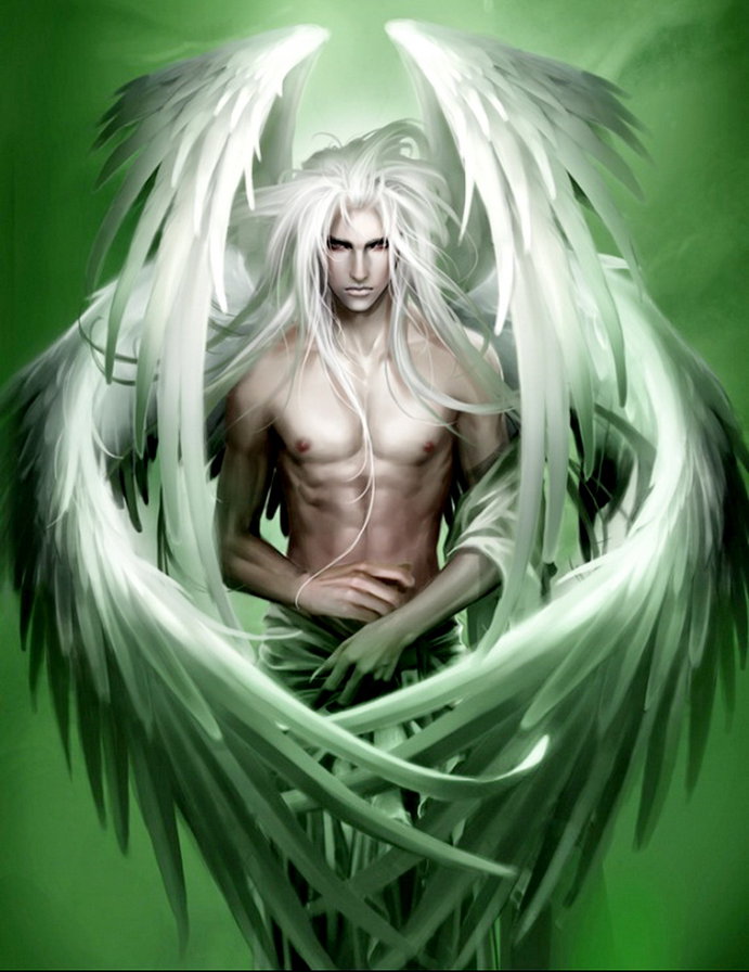 ангел - крылья, парень, фэнтези, мужчина, живопись - оригинал