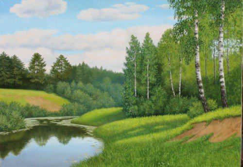 Серия "Летний пейзаж" - река, лето, пейзаж - оригинал