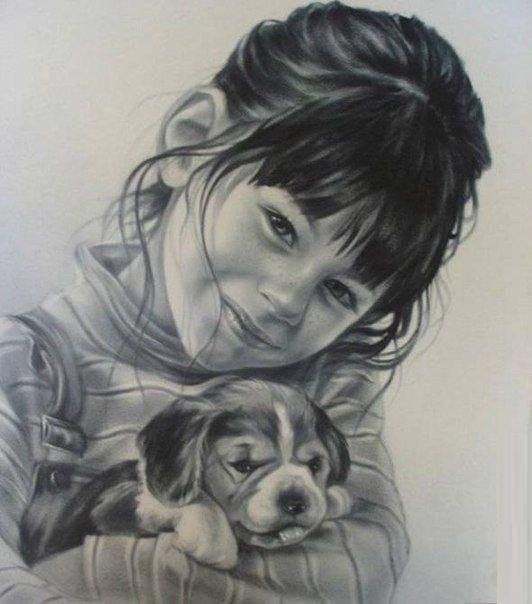 девочка с собачкой - оригинал