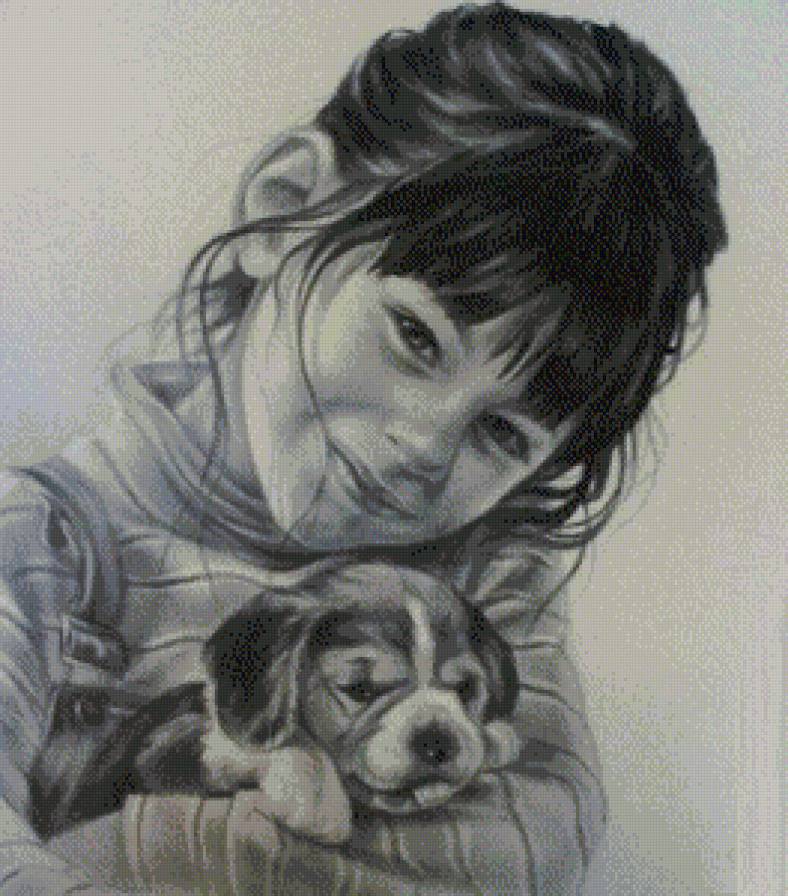 девочка с собачкой - предпросмотр