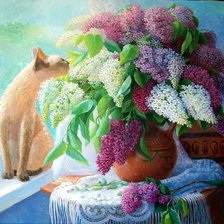 Схема вышивки «Сирень»