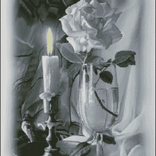 Схема вышивки «Білий натюрморт з свічкою»