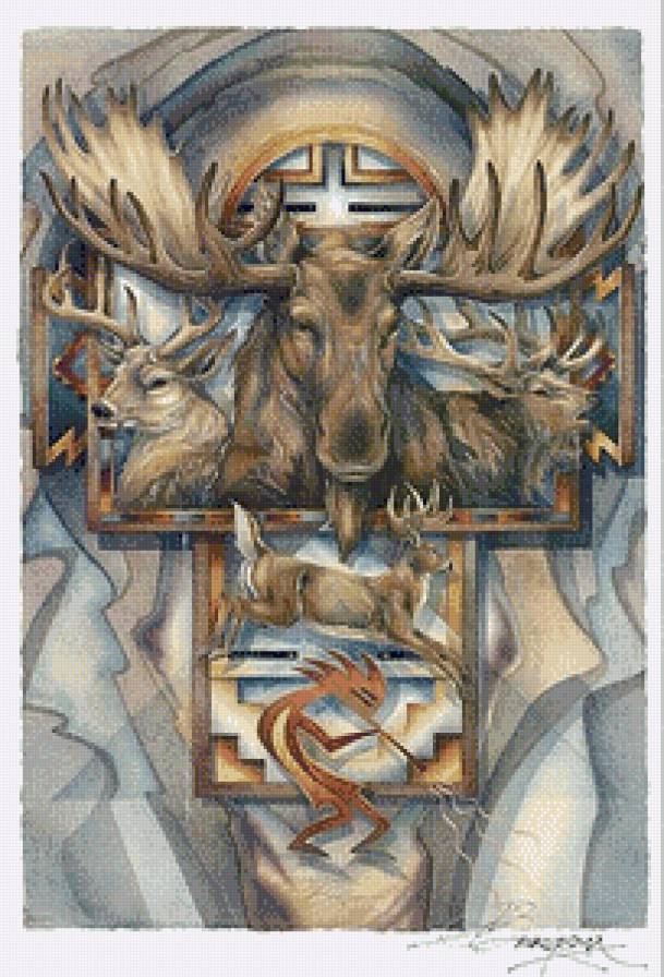 Тотем "Лось" - лоси, олени, животные - предпросмотр