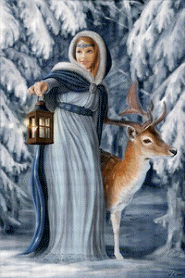 Новогоднее - зима, девушка - предпросмотр